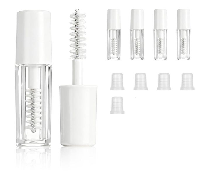 Mini Empty Mascara Tube and Wand - White - 5 Piece - 3ml
