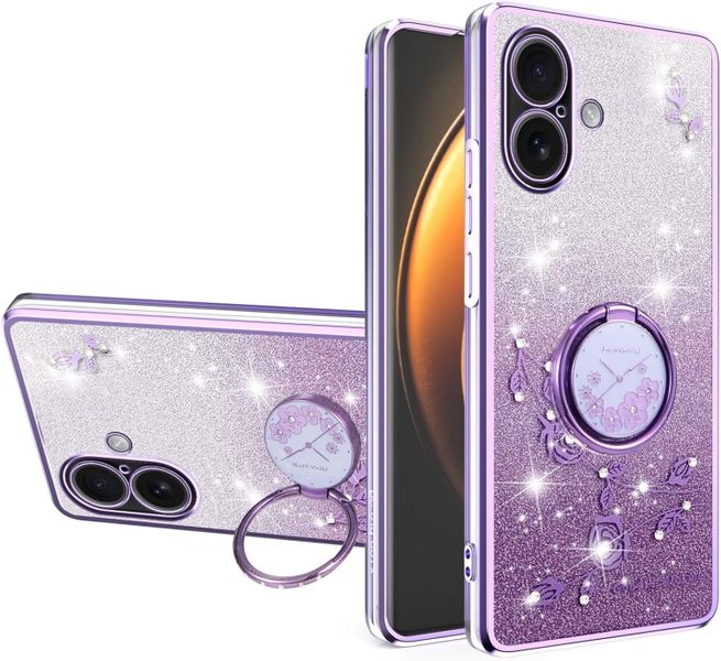 Bling Sparkle Flowers Phone Case Compatible with iPhone 17 Pro Max