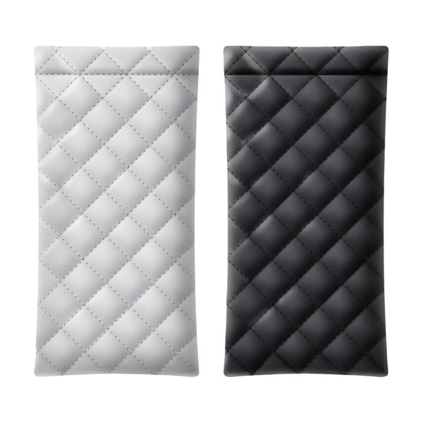 Kingdushi 2Pcs PU Leather Sunglass Pouch, Squeeze Top Glasses Storage Bag