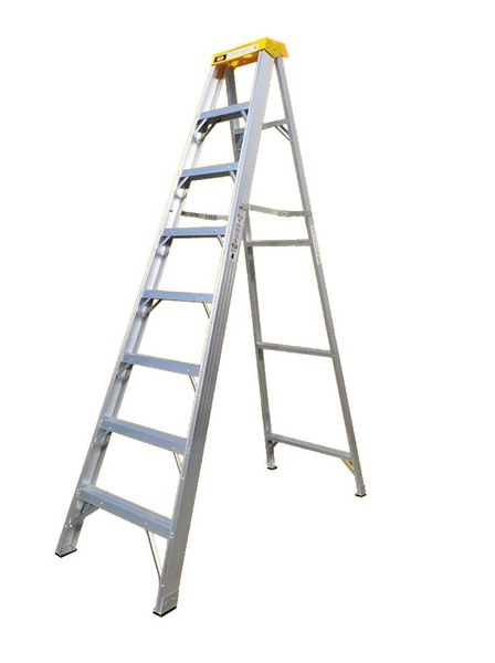 ZYS - 8 Step Folding Ladder A-Frame - Heavy Duty With Tool Tray - 2.4m