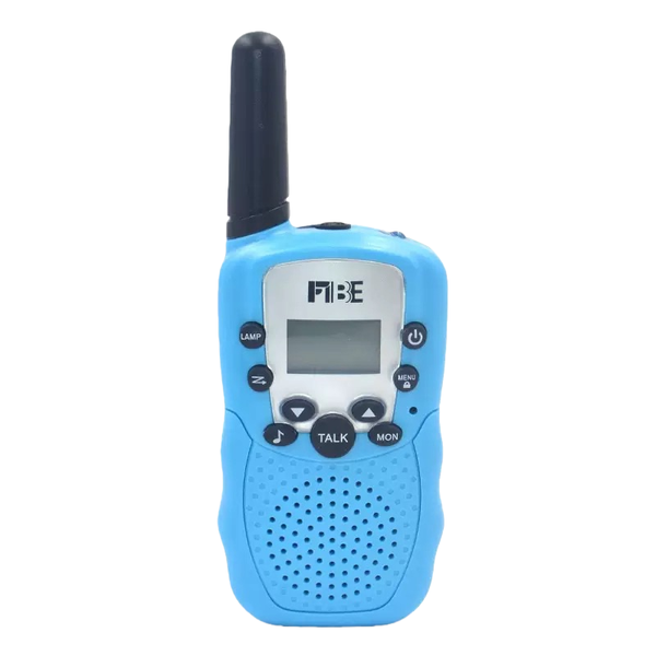 Compact Blue Walkie-Talkie with Clear LCD Display