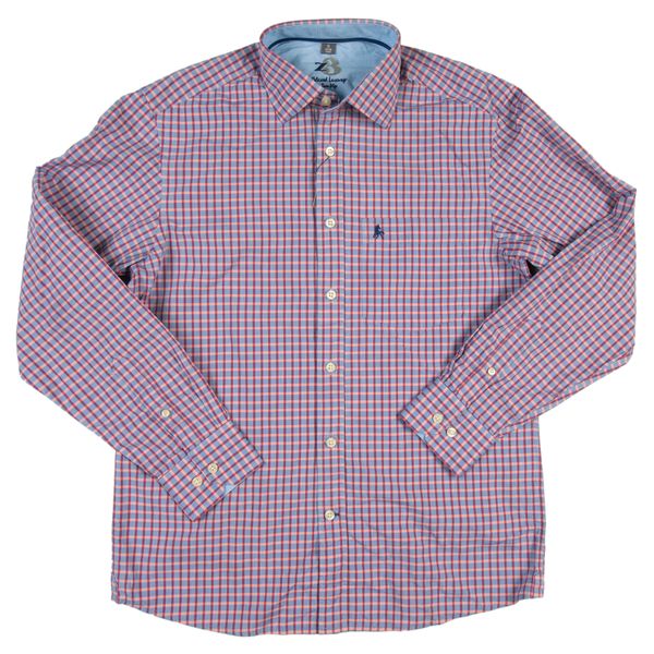 Z3 - Men's Martingale Checkered Long Sleeve Cotton Shirt