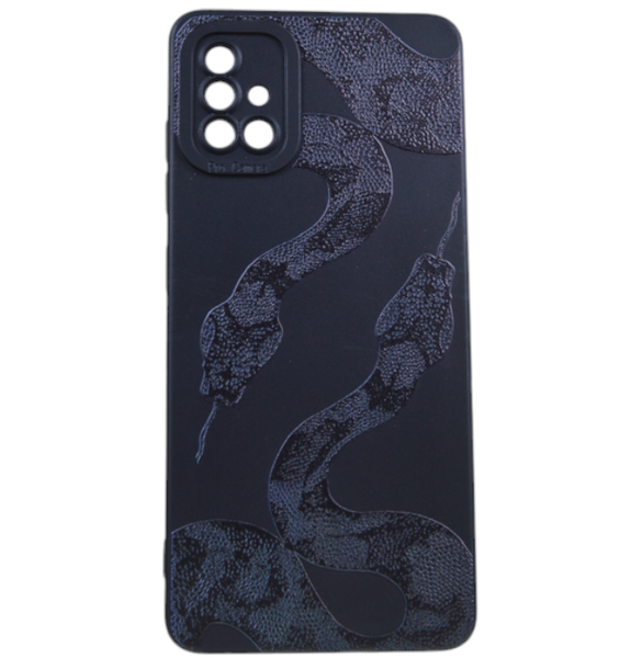 High Quality Snake Print Phone Case For Samsung Galaxy A51 - Black