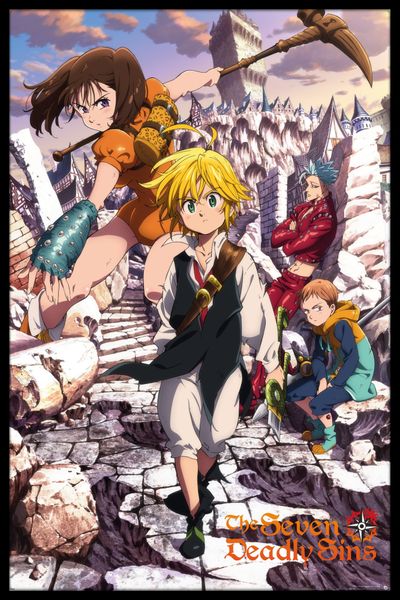 Seven Deadly Sins - Key Art 2 Poster with Black Frame