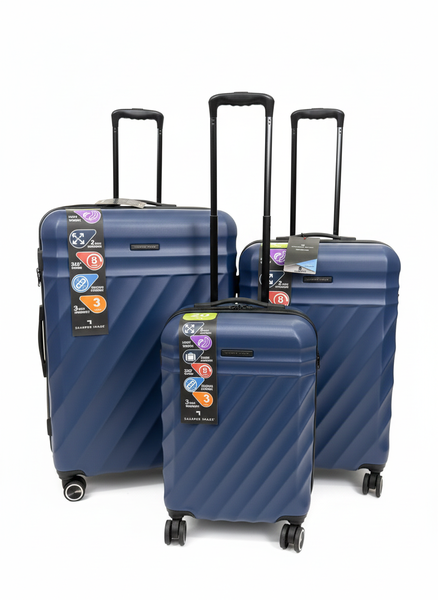 Sharper Image Strong and Durable Double Zip 3Pcs Luggage Set 4Spiner Wheels