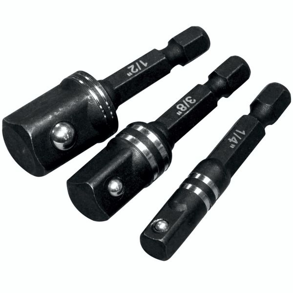 Impact Socket Adaptor 3Pc Set 1/4" 3/8" 1/2