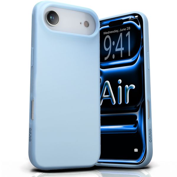 ORRO Pastel Blue Silicone Case Compatible with iPhone Air-Soft-Touch Finish