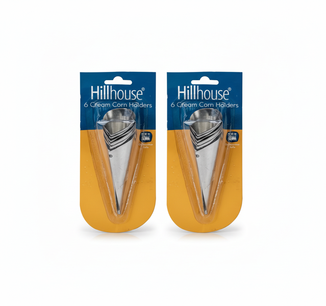 Hillhouse 6 Piece Aluminium Cream Corn Holders - 2 Pack