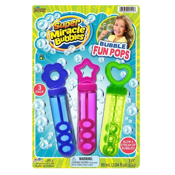 Ja-Ru Super Miracle Bubbles Fun Pops 3 Pack