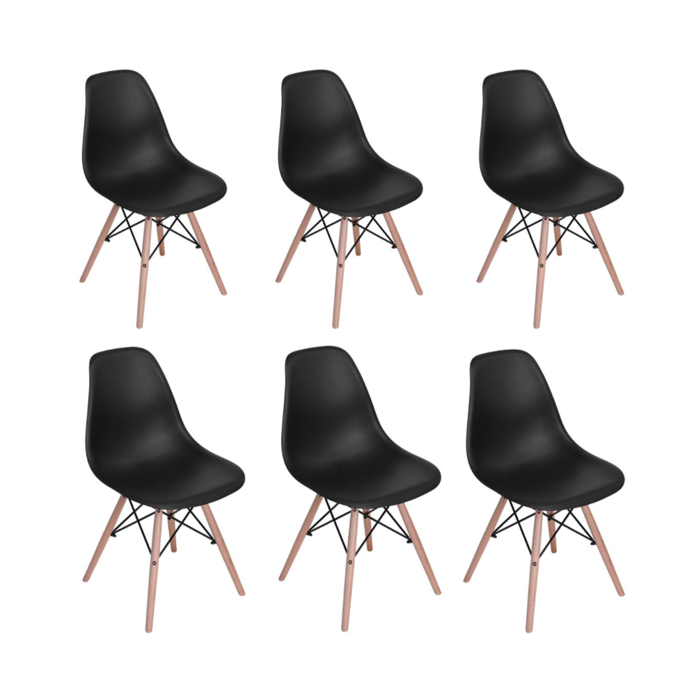 6 x Black Wooden Leg Dining Chairs Shop Today. Get it Tomorrow