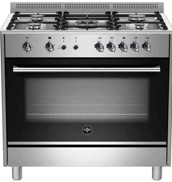 La Germania Rustica Full Gas Stove 5 Gas Burner Gas Oven &amp; Gas Grill Steel