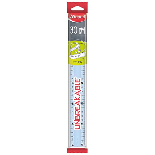 Maped Study Unbreakable 30cm Ruler - Pink/Blue Box of 25 Tinted Rulers