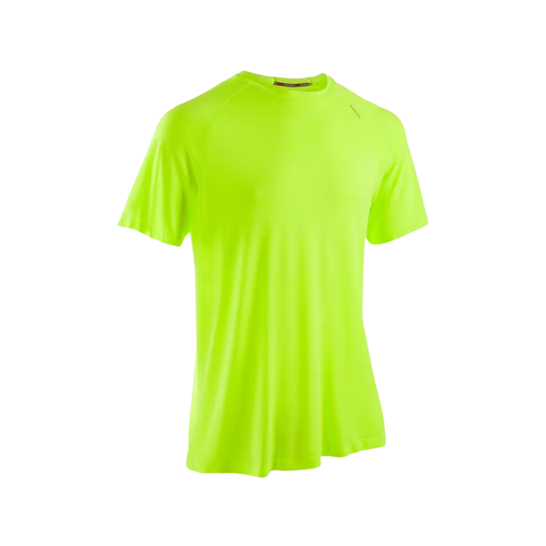 Kiprun Men's Run 500 seamless running T-shirt - acid green