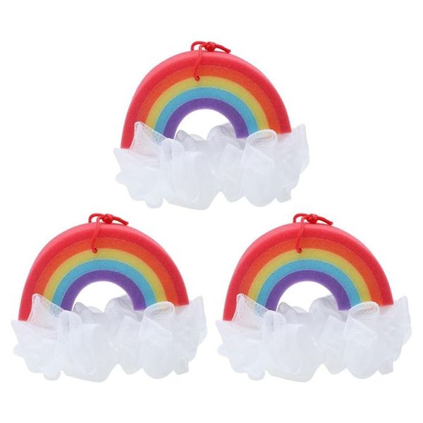 Rainbow Bath Sponge - Colourful Exfoliating Sponges with Hanging String