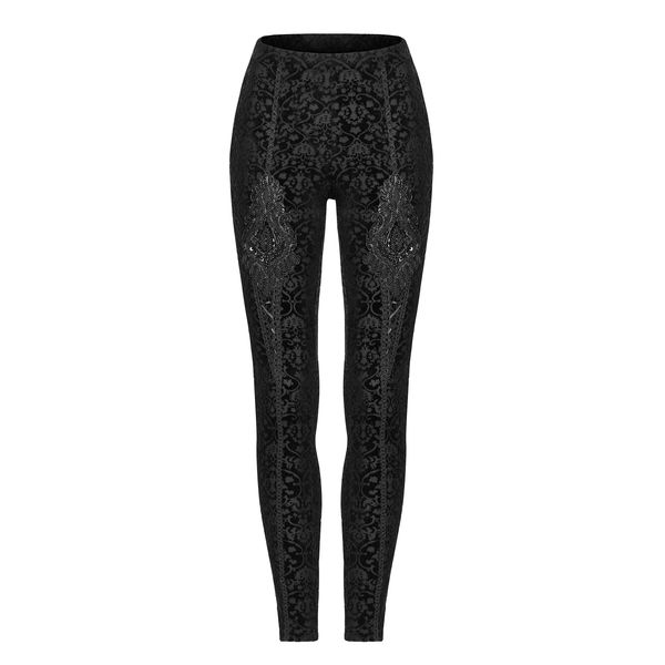 PUNK RAVE Gothic Retro Burnt Out Flower Leggings