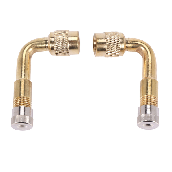 2Pcs Valve Extension Valve Extension Adapter Tire 90 Degree Bent Metal