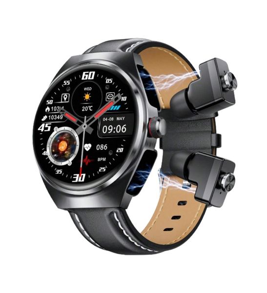 D8 - IP67 Waterproof Sports Smart Watch With Touch Control Earbuds - Black