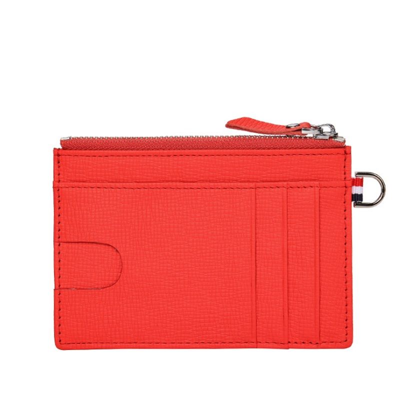 RFID Genuine Leather Card Holder With Zipper Coin Bag