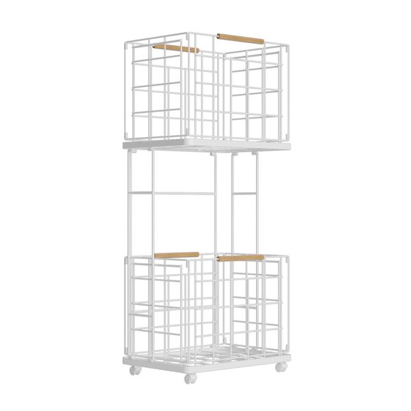 Multipurpose Laundry Hamper Basket Butler Cart with Wheels