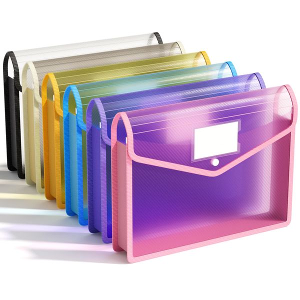 6pcs Plastic File Folders Document Folders