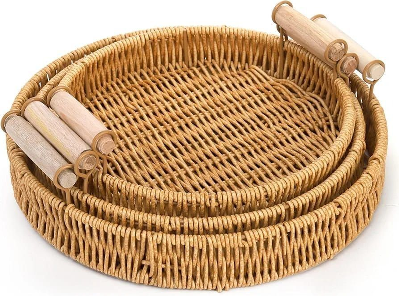 Bread Basket with Wood Handle