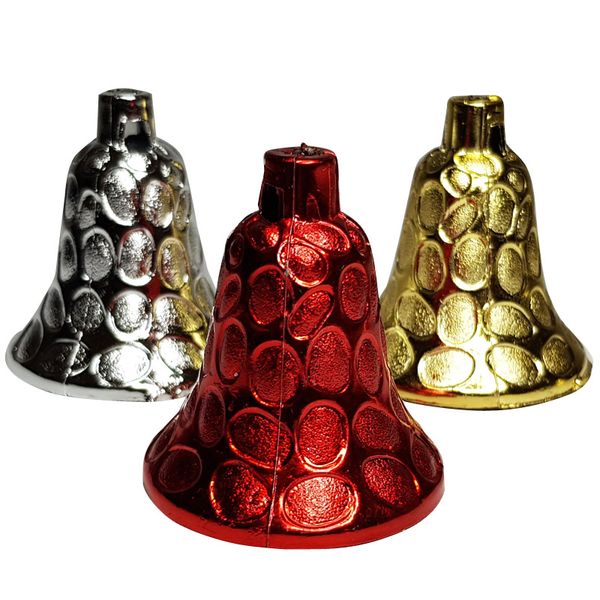 Small 3 Colour Bells Christmas Tree Decoration - 12 Pack