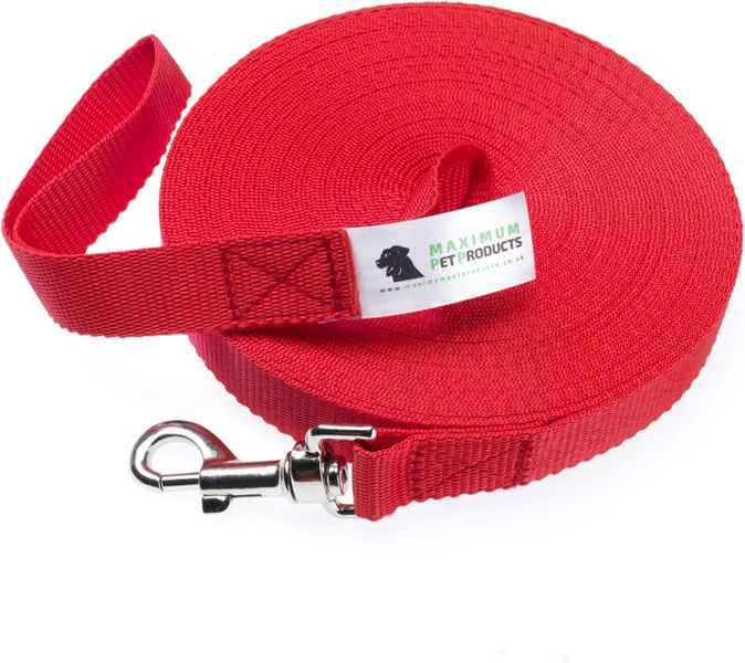 Synergy360 Long-Reach Dog Leash Red- 100ft