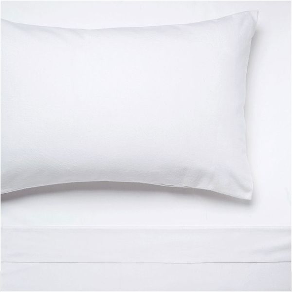 Flannelette Sheet Set With Pillowcases For Winter Double White