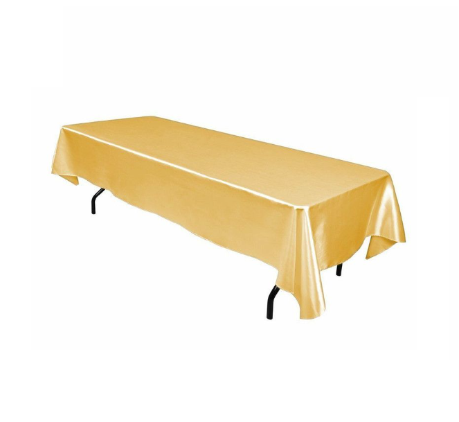 Gold 10 Seater Rectangular Satin Tablecloth | Shop Today. Get it ...