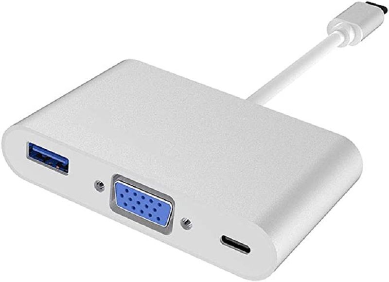 3 in 1 Type C to VGA + USB3.1 + PD OTG Adapter