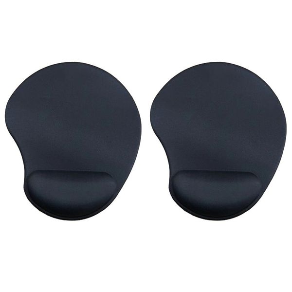 Mouse Pad with Wrist Support Ergonomic Mousepad Non Slip PU Base - Set of 2