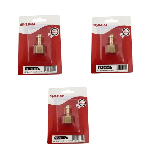 3 x 3/8" 8mm Female Hosetail