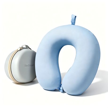 Memory Foam Travel Neck Pillow, Ergonomic Support Pillow with Storage Case Image