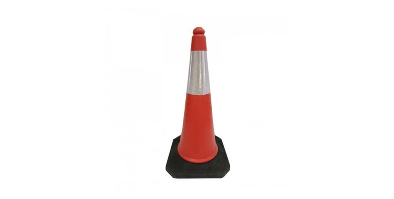 Passion Black Rubber Base Traffic Cone with Reflective Tape 750mm