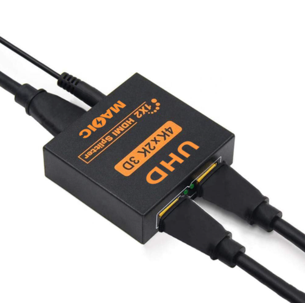 1 to 2 Port HDMI Splitter 4K Ultra HD For HDTV, PC Computer,3D &amp; TV
