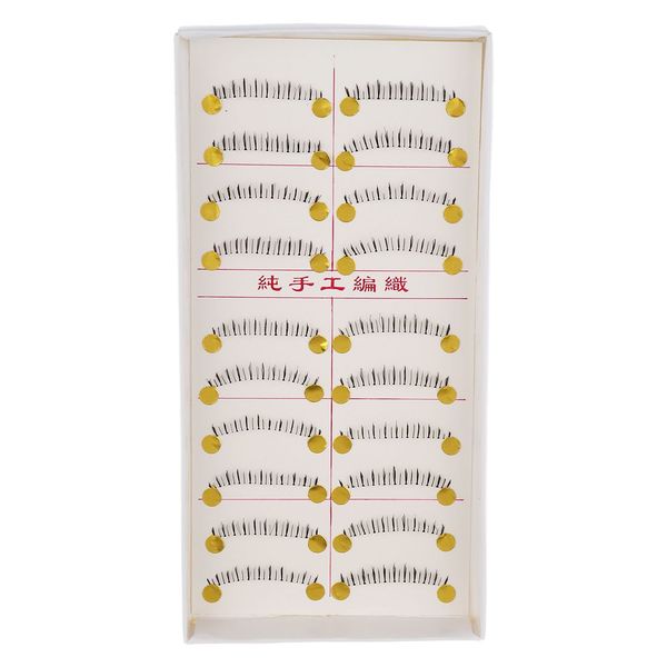10 Pairs Makeup Natural Lower Bottom Black False Eyelashes Clear Band