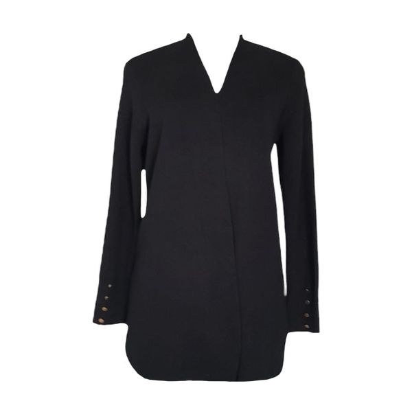 Ladies Black Button Sleeve Cardigan
