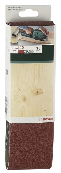 Sanding Bel Red Quality for Belt Sanders, 75 X 533mm, 40, 3 Piece