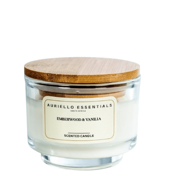 Auriello Essentials - Emberwood &amp; Vanilla Scented Candles-212ml