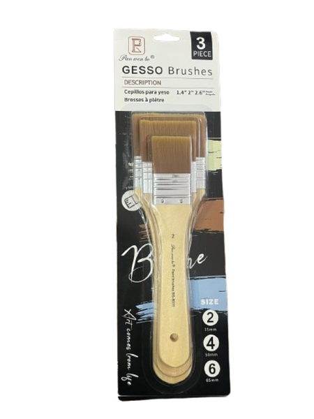 Pan Wen Bo Gesso Brushes - 3 Piece Set (30mm, 40mm, 50mm)