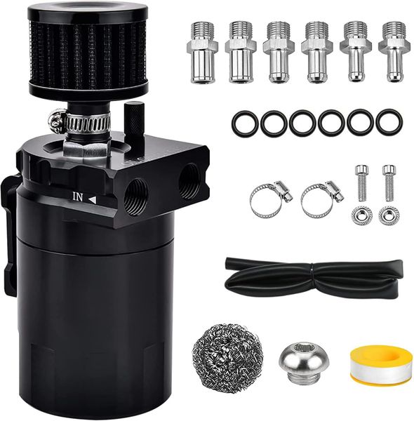 300ML Universal Car Modified Oil Catch Can with Air Filter - Breather Oil