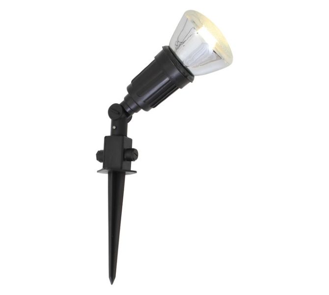 PAR38 Outdoor Light with Plastic Spike Black 100 W (Globe not included