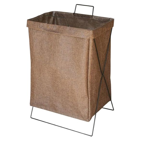 Decor Brown Freestanding Waterproof Laundry Basket With Handles - 58cm