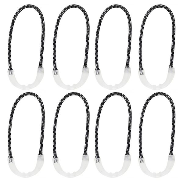 Camping Hiking Anti Losing Bright Glow in the Dark Zip Pull Cord Set of 8