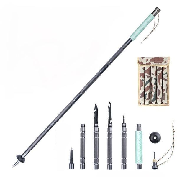 Aluminum Alloy Multi-Functional Hiking Stick - Glow-in-the-Dark Handle