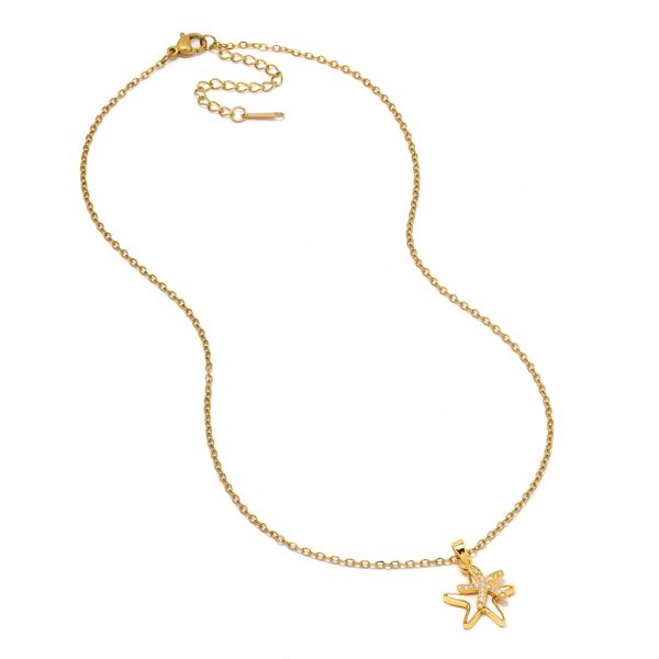 iDesire Cubic Zirconia &amp; Shell Double Starfish Necklace