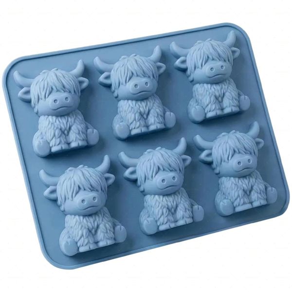 Mini Silicone Tray, 3D Highland Cow Ice Cube Tray