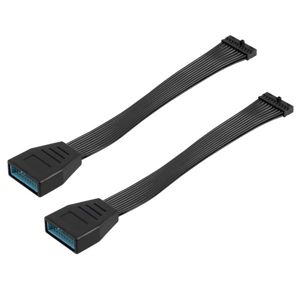 2Pcs Mini USB 3.0 19/20Pin Internal Extension Adapter Cable 15Cm