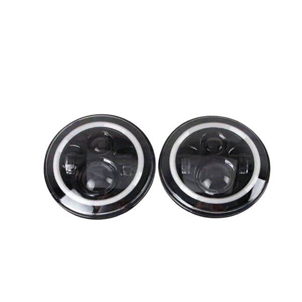 2 Piece 7Inch Round Black LED Headlight for Jeep