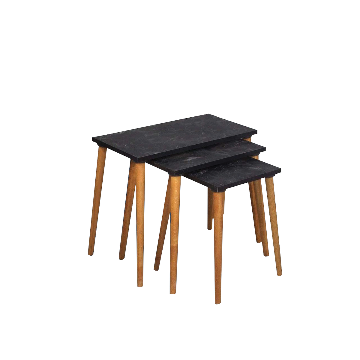Ofis Bazaar Nesting Coffee Side Tables with Retro Legs Brown Shop Today. Get it Tomorrow